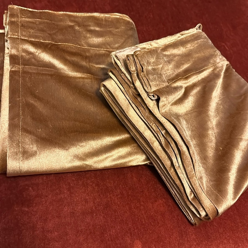 Gold Crushed Velvet Curtain Panel